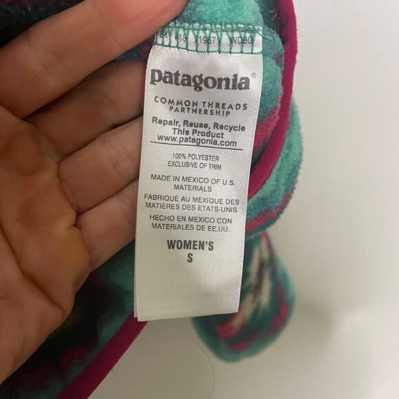 Rare VTG PATAGONIA Aztec Navajo Striped All Over Print Snap-T Sweatshirt 90s sma - Picture 5 of 7